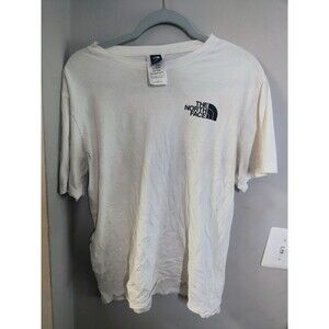 North Face Men's Sz L Red Box Logo White Never Stop Exploring T Shirt Tee T